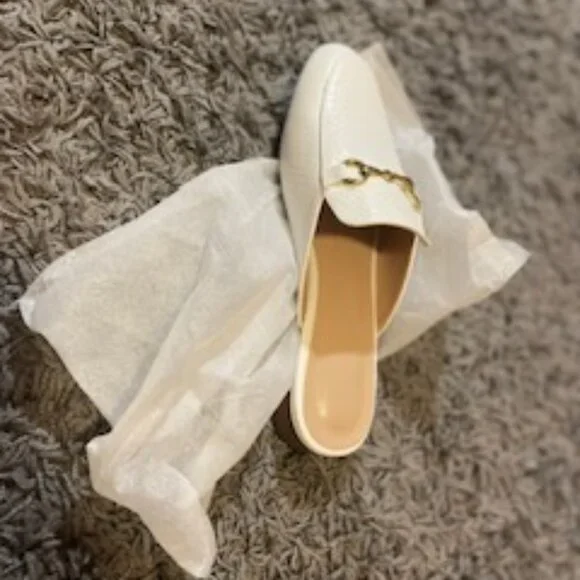 Womens White Classy Mules - Picture 5 of 7